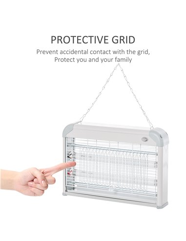 Outsunny Electric Fly Mosquito Killer, 20W Free Standing or Wall Hanging, Electric Fly Zapper, Bug & Insect Killer 849-010