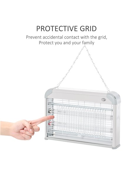 Outsunny Electric Fly Mosquito Killer, 20W Free Standing or Wall Hanging, Electric Fly Zapper, Bug & Insect Killer 849-010 - pic 97775 | FastDaddyshop