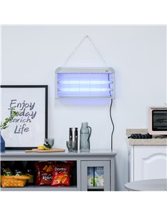 Outsunny Electric Insect Killer, 30W Free Standing Wall Hanging Fly Zapper, Mosquito Trap w/ 60m2 Coverage for Indoor Outdoor Us 2