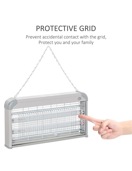 Outsunny Electric Insect Killer, 30W Free Standing Wall Hanging Fly Zapper, Mosquito Trap w/ 60m2 Coverage for Indoor Outdoor Us - pic 97784 | FastDaddyshop