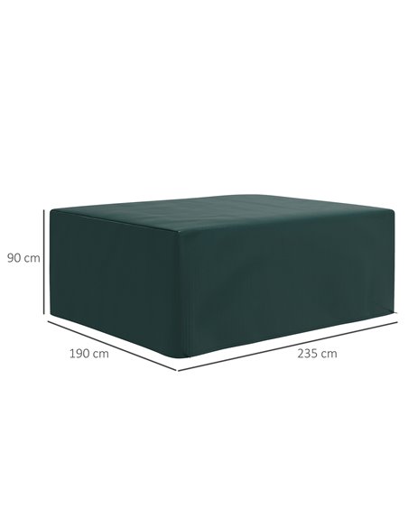 Outsunny  Large Patio Set Cover Outdoor Garden Furniture Protection Cover Protector Waterproof Anti-UV Green 235 x 190 x 90 cm 8 - pic 97798 | FastDaddyshop
