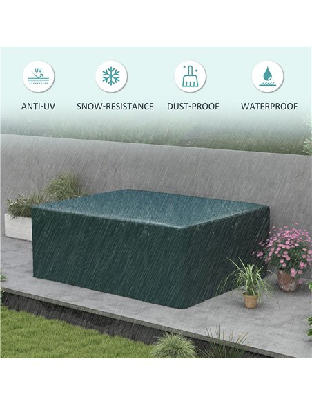 Outsunny  Large Patio Set Cover Outdoor Garden Furniture Protection Cover Protector Waterproof Anti-UV Green 235 x 190 x 90 cm 8 - pic 97799 | FastDaddyshop