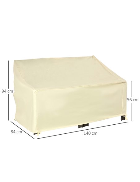 Outsunny Outdoor Furniture Cover 2 Seater Loveseat Protection Tough PVC Lining Wind Rain Dust UV Waterproof, 140x84x94cm 84B-055 - pic 97816 | FastDaddyshop