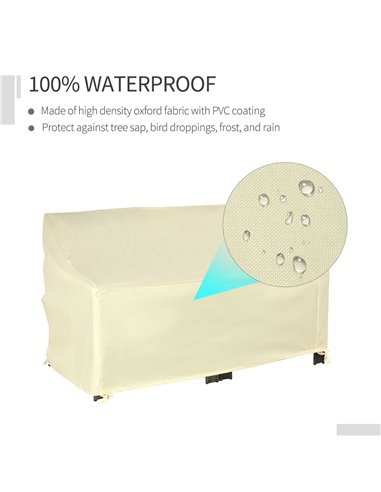 Outsunny Outdoor Furniture Cover 2 Seater Loveseat Protection Tough PVC Lining Wind Rain Dust UV Waterproof, 140x84x94cm 84B-055