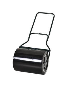 Outsunny φ50cm Steel Garden Lawn Roller Push Pull w/ Fillable Cylinder Water Sand Plug Lawn Flatten Seed Sow Rolling Drum w/ Han