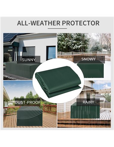 Outsunny Outdoor Furniture Protector: Waterproof Anti-UV Oxford Cover for Patio Sets, Green, Ample Size 84B-586