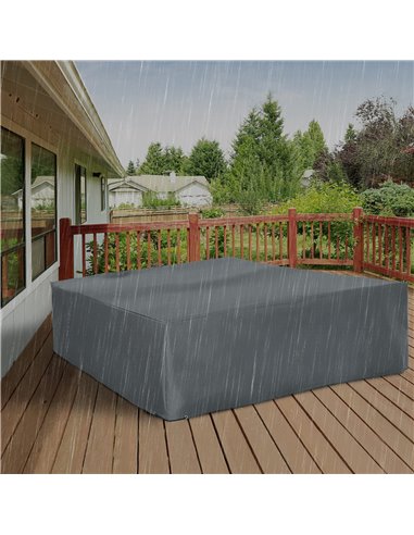 Outsunny Garden Furniture Cover, Oxford Patio Dining Set Protector, Waterproof, Anti-UV, 275L x 205W x 90H cm, Grey 84B-579CG