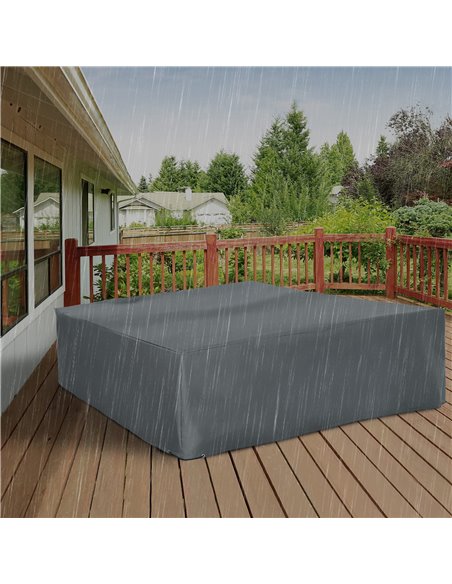 Outsunny Garden Furniture Cover, Oxford Patio Dining Set Protector, Waterproof, Anti-UV, 275L x 205W x 90H cm, Grey 84B-579CG - pic 97941 | FastDaddyshop