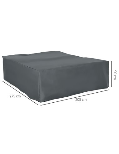 Outsunny Garden Furniture Cover, Oxford Patio Dining Set Protector, Waterproof, Anti-UV, 275L x 205W x 90H cm, Grey 84B-579CG