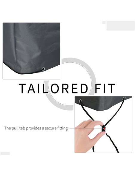 Outsunny Garden Furniture Cover, Oxford Patio Dining Set Protector, Waterproof, Anti-UV, 275L x 205W x 90H cm, Grey 84B-579CG - pic 97944 | FastDaddyshop