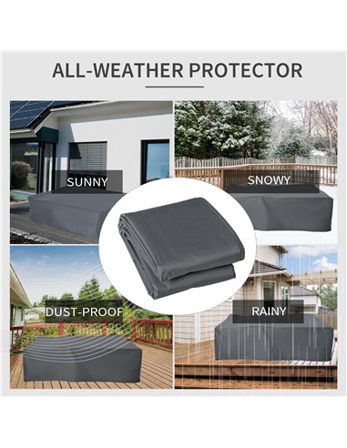 Outsunny Garden Furniture Cover, Oxford Patio Dining Set Protector, Waterproof, Anti-UV, 275L x 205W x 90H cm, Grey 84B-579CG