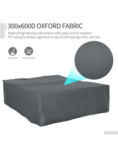 Outsunny Garden Furniture Cover, Oxford Patio Dining Set Protector, Waterproof, Anti-UV, 275L x 205W x 90H cm, Grey 84B-579CG