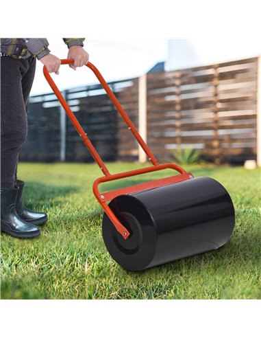 Outsunny Combination Push/Tow Lawn Roller Filled with 38L Sand (62kg) or Water, Perfect for the Garden, Backyard Φ32 x 50cm Roll