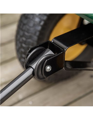 Outsunny Heavy Duty Garden Trolley with 4 Wheels, Metal Frame, and Pull Handle, Ideal for Gardening Tasks, Green 845-637