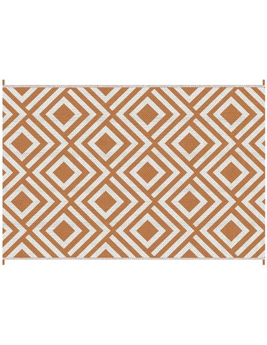 Outsunny Reversible Outdoor Rug, Waterproof Plastic Straw Mat with Carry Bag and Ground Stakes for Deck, RV, or Beach, Brown & W