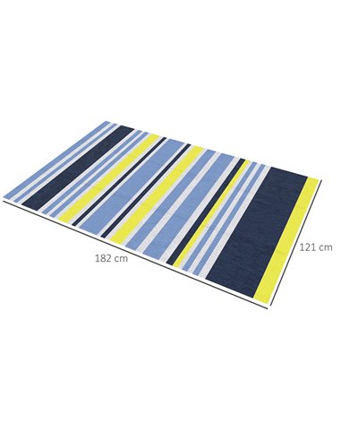 Outsunny Reversible Waterproof Outdoor Rug, Plastic Straw Mat for Deck, Beach, Camping, 121 x 182 cm 844-640V00MX