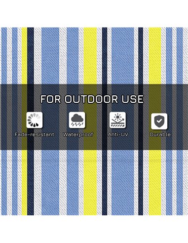 Outsunny Reversible Waterproof Outdoor Rug, Plastic Straw Mat for Deck, Beach, Camping, 121 x 182 cm 844-640V00MX