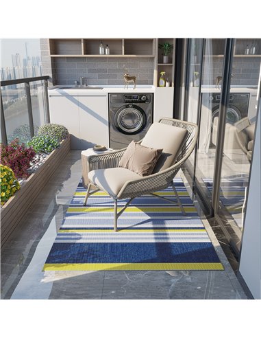 Outsunny Reversible Waterproof Outdoor Rug, Plastic Straw Mat for Deck, Beach, Camping, 121 x 182 cm 844-640V00MX