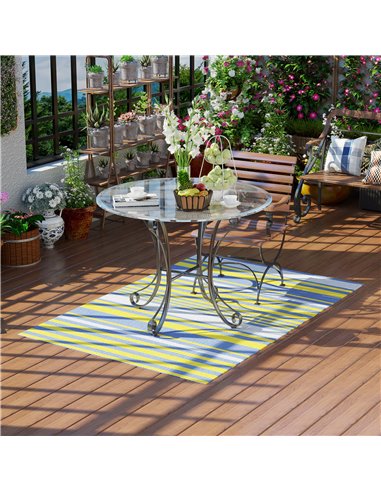 Outsunny Reversible Outdoor Rug, Lightweight Waterproof Plastic Straw Mat for Backyard, Deck, RV, Picnic, Beach, Camping, 121 x 
