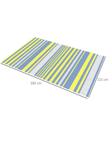 Outsunny Reversible Outdoor Rug, Lightweight Waterproof Plastic Straw Mat for Backyard, Deck, RV, Picnic, Beach, Camping, 121 x 