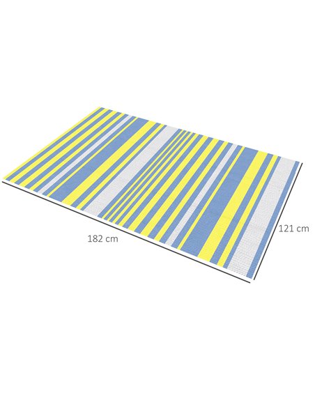Outsunny Reversible Outdoor Rug, Lightweight Waterproof Plastic Straw Mat for Backyard, Deck, RV, Picnic, Beach, Camping, 121 x  - pic 98140 | FastDaddyshop