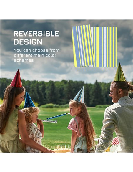 Outsunny Reversible Outdoor Rug, Lightweight Waterproof Plastic Straw Mat for Backyard, Deck, RV, Picnic, Beach, Camping, 121 x  - pic 98143 | FastDaddyshop