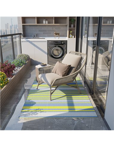 Outsunny Reversible Outdoor Rug, Lightweight Waterproof Plastic Straw Mat for Backyard, Deck, RV, Picnic, Beach, Camping, 121 x 