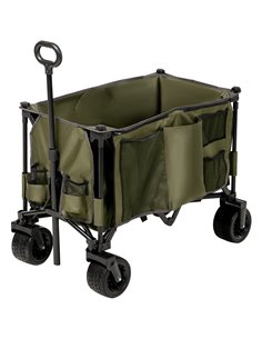 Outsunny Collapsible Garden Trolley, Folding Camping Cart, Outdoor Utility Wagon with Steel Frame, Green 845-848V00DG
