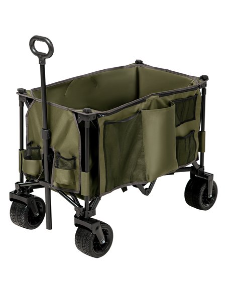 Outsunny Collapsible Garden Trolley, Folding Camping Cart, Outdoor Utility Wagon with Steel Frame, Green 845-848V00DG - pic 98156 | FastDaddyshop