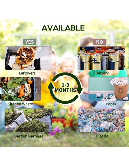 Outsunny 65L Garden Compost Bin, Single Chamber Rotating Composter, Compost Maker with 48 Ventilation Openings and Steel Legs 84 - pic 98179 | FastDaddyshop
