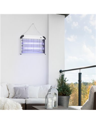 Outsunny Wall Hanging 20W Electric Insect Killer, Fly & Mosquito Zapper, Bug Zapper, Silver 849-010V70SR