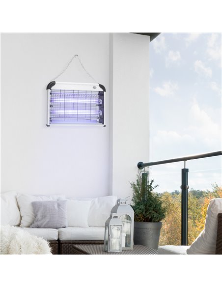 Outsunny Wall Hanging 20W Electric Insect Killer, Fly & Mosquito Zapper, Bug Zapper, Silver 849-010V70SR - pic 98184 | FastDaddyshop