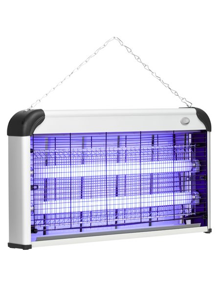 Outsunny Electric Insect Killer, 30W, Free Standing or Wall Hanging, Fly Mosquito Zapper, 60m2 Coverage, Silver 849-012V70SR - pic 98192 | FastDaddyshop