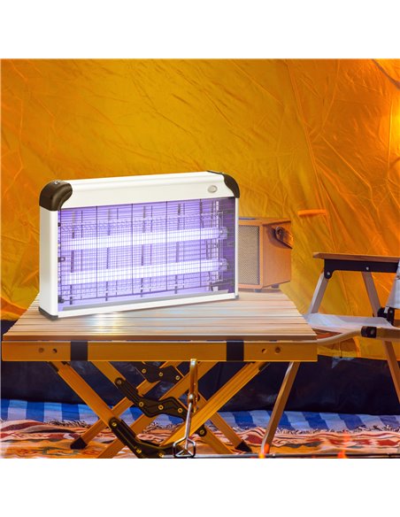 Outsunny Electric Insect Killer, 30W, Free Standing or Wall Hanging, Fly Mosquito Zapper, 60m2 Coverage, Silver 849-012V70SR - pic 98193 | FastDaddyshop