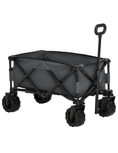 Outsunny Festival Trolley Garden Cart Folding Metal Frame, 93L x 49W x 30Hcm, 70Kg, for Outdoor Trips, Garden, Festival, Dark Gr