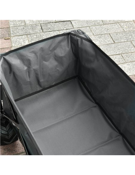 Outsunny Festival Trolley Garden Cart Folding Metal Frame, 93L x 49W x 30Hcm, 70Kg, for Outdoor Trips, Garden, Festival, Dark Gr - pic 98208 | FastDaddyshop