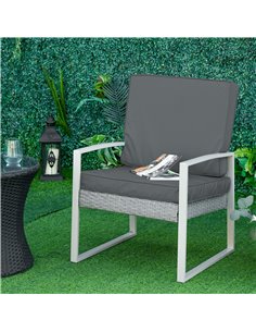 Outsunny Set of 2 Garden Seat and Back Cushion Set, Replacement Cushions for Outdoor Furniture w/ Seat Cushion & Back Cushion, D 2