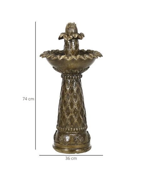 Outsunny 2-Tier Outdoor Waterfall Fountain, Freestanding Self-Contained Cascading Water Feature Garden Landscape with Electric P - pic 98230 | FastDaddyshop