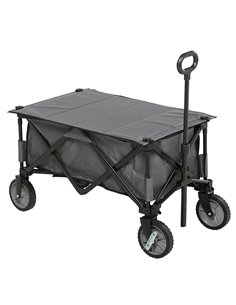 Outsunny Garden Trolley, Cargo Traile on Wheels, Folding Collapsible Camping Trolley, Outdoor Utility Wagon, Dark Grey 845-853V0