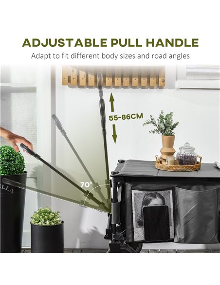 Outsunny Garden Trolley, Cargo Traile on Wheels, Folding Collapsible Camping Trolley, Outdoor Utility Wagon, Dark Grey 845-853V0 - pic 98266 | FastDaddyshop