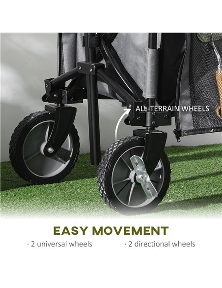 Outsunny Garden Trolley, Cargo Traile on Wheels, Folding Collapsible Camping Trolley, Outdoor Utility Wagon, Dark Grey 845-853V0 - pic 98268 | FastDaddyshop