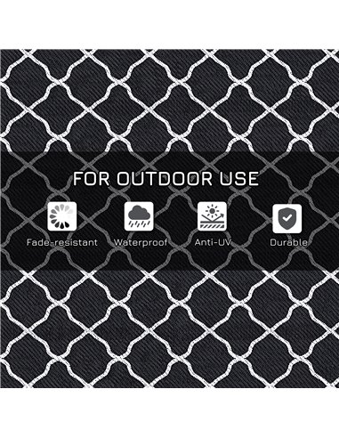 Outsunny Reversible Plastic Straw Outdoor Rug w/ Carry Bag & Ground Stakes, Ideal for Garden, RV, Picnic, Beach, Camping, 182x27