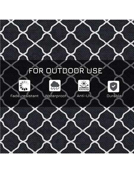 Outsunny Reversible Plastic Straw Outdoor Rug w/ Carry Bag & Ground Stakes, Ideal for Garden, RV, Picnic, Beach, Camping, 182x27 - pic 98296 | FastDaddyshop