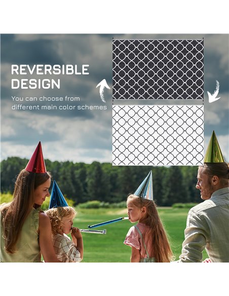 Outsunny Reversible Plastic Straw Outdoor Rug w/ Carry Bag & Ground Stakes, Ideal for Garden, RV, Picnic, Beach, Camping, 182x27 - pic 98297 | FastDaddyshop