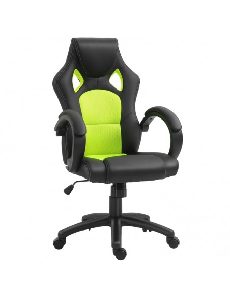 Homcom High-Back Office Computer Gaming Chair with Wheels, Black Green - pic 9832 | FastDaddyshop