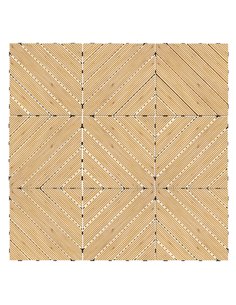 Outsunny 9 Pcs Garden Decking Tiles Wooden Outdoor Flooring Tiles for Patio, Balcony, Terrace, Hot Tub, Yellow 844-745V00YL
