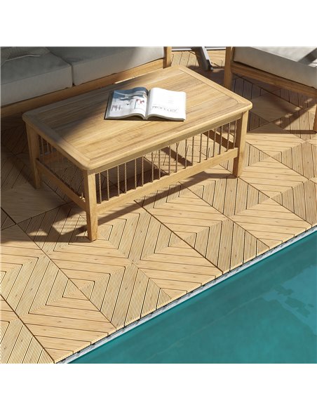 Outsunny 9 Pcs Garden Decking Tiles Wooden Outdoor Flooring Tiles for Patio, Balcony, Terrace, Hot Tub, Yellow 844-745V00YL - pic 98333 | FastDaddyshop