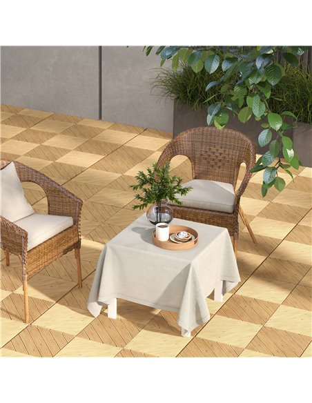 Outsunny 9 Pcs Garden Decking Tiles Wooden Outdoor Flooring Tiles for Patio, Balcony, Terrace, Hot Tub, Yellow 844-745V00YL - pic 98334 | FastDaddyshop