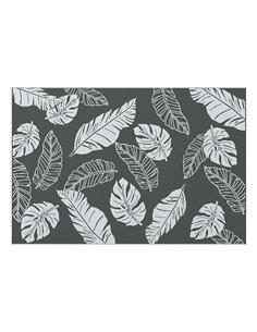Outsunny Plastic Straw Reversible RV Outdoor Rug with Carry Bag, 182 x 274cm, Grey and White 844-790V00MX