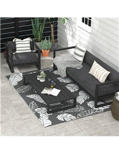 Outsunny Plastic Straw Reversible RV Outdoor Rug with Carry Bag, 182 x 274cm, Grey and White 844-790V00MX 2